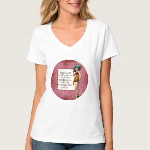 Vintage Beauty Drinking Vin Funny T Shirt
