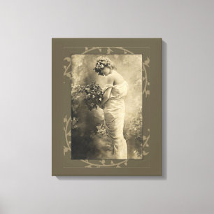 Vintage Beauty med snittblommor Canvastryck