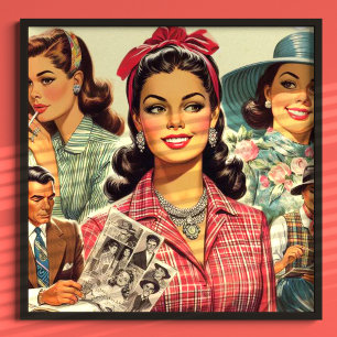 Vintage Beauty Mode Girls Poster