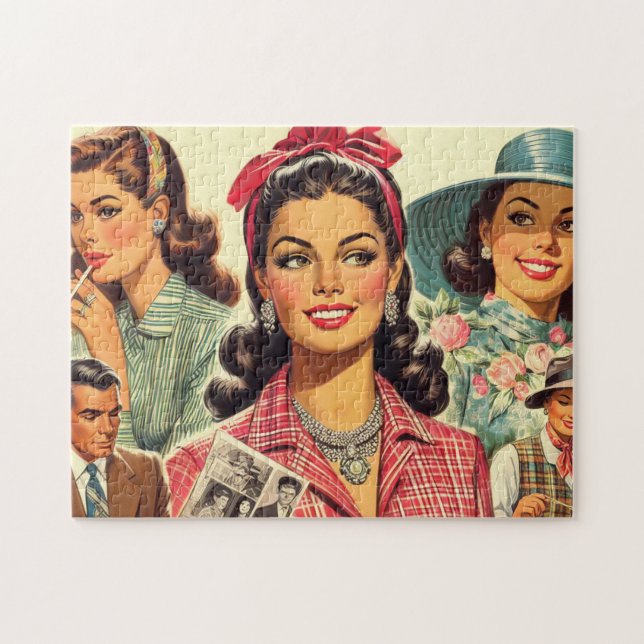 Vintage Beauty Mode Girls Pussel (Horisontell)