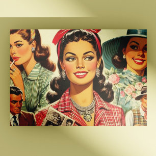 Vintage Beauty Mode Girls Vykort
