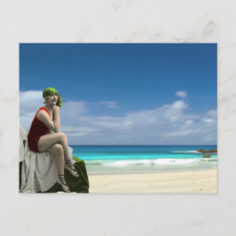Vintage Beauty och Beach Vykort