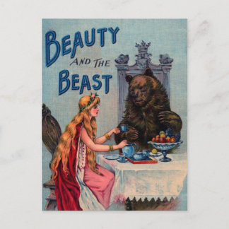 Vintage Beauty och Beast Vykort