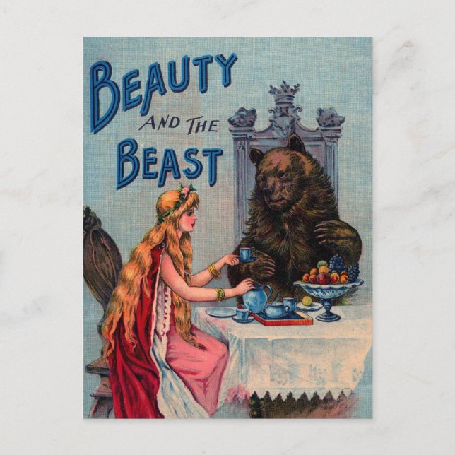 Vintage Beauty och Beast Vykort (Framsida)