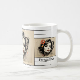 Vintage Beauty Parlor Hair Salon Stylist Cosmetics Kaffemugg