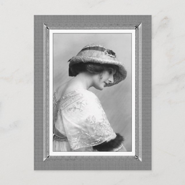 Vintage Beauty - Quiet Spirit - i svartvitt Vykort (Framsida)