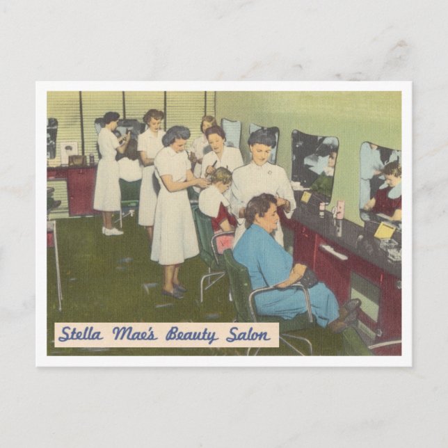 Vintage Beauty Salon 1940 Vykort (Framsida)