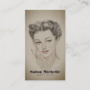 Vintage Beauty Salon Esthetician Visitkort