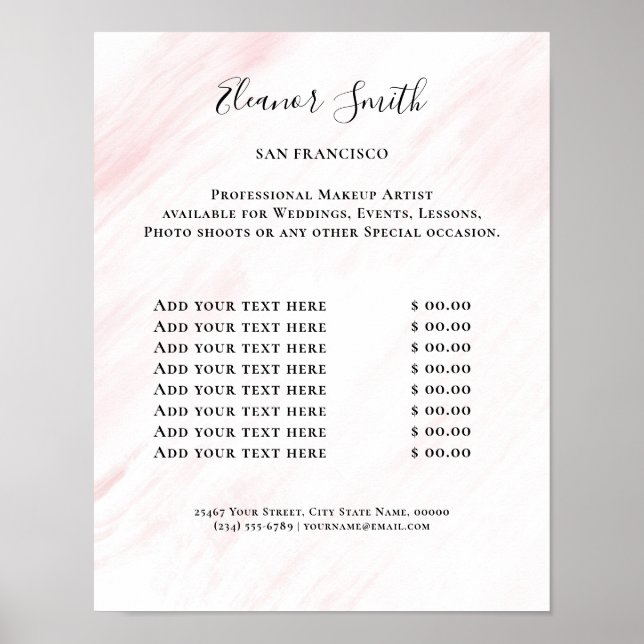 Vintage Beauty Salon Price List Poster (Framsidan)