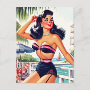 Vintage Beauty Summer Pin Up Vykort
