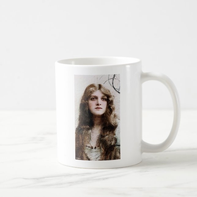 Vintage Beauty Woman Collage Kaffemugg (Höger)