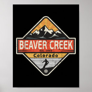 Vintage Beaver Bäck Colorado Snö Mountain Skiing Poster