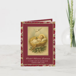 Vintage Bebis Jesus Religiöst Julfoto Helgkort