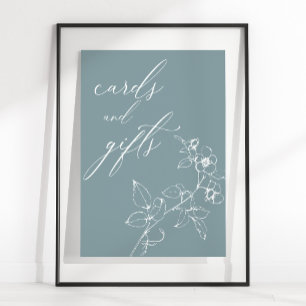 Vintage Bebisvykort utan tidslös Blommigt  Poster