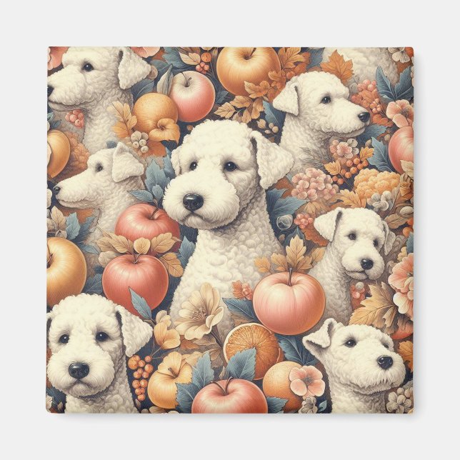 Vintage Bedlington Terrier Seamless Magnet (Framsidan)