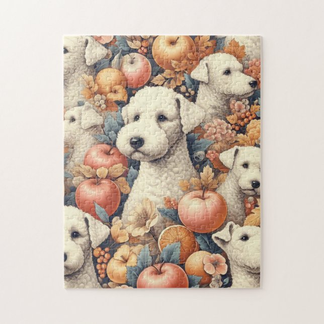 Vintage Bedlington Terrier Seamless Pussel (Vertikal)