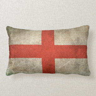 Vintage bedrövad flagga av England Lumbarkudde
