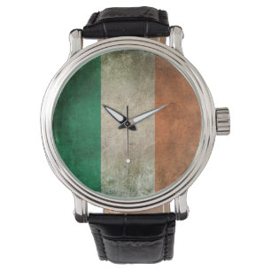 Vintage bedrövad flagga av Irland Armbandsur