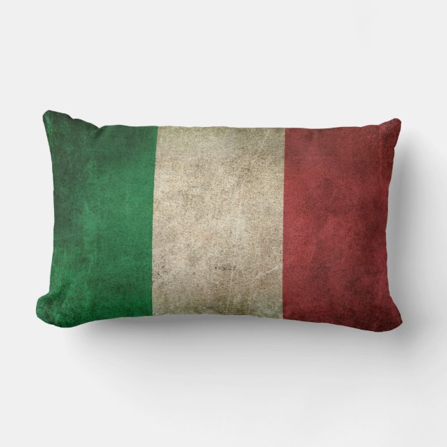 Vintage bedrövad flagga av italien lumbarkudde (Framsida)
