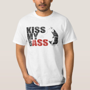 Vintage bedrövad KYSS MIN BAS- T-tröja Tee
