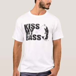 Vintage bedrövad KYSS MIN BAS- T-tröja Tröja
