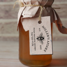 Vintage Bee Apiary Custom Name Honung Frimärke