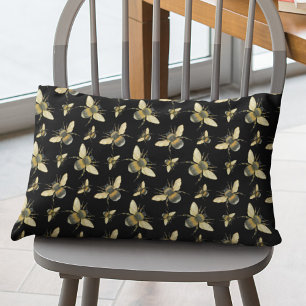 Vintage Bee Black Lumbarkudde