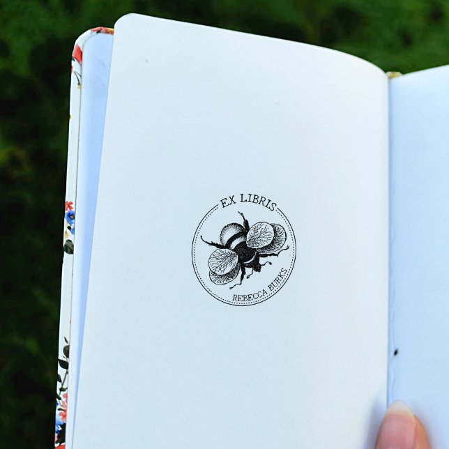 Vintage Bee Bok Ex Libris Stämpel (Skapare uppladdad)