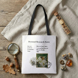 Vintage Bee Fältforskningsjournal Svart Totebag Tygkasse