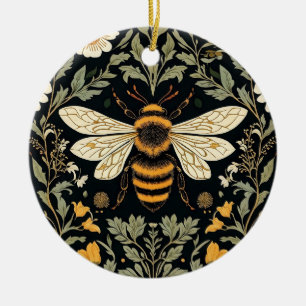 Vintage Bee Garden Julgransprydnad Keramik