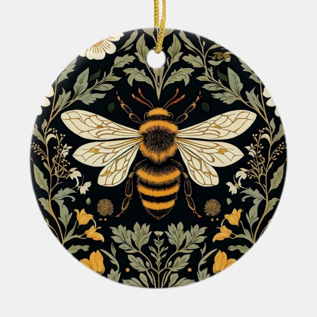Vintage Bee Garden Julgransprydnad Keramik (Framsidan)
