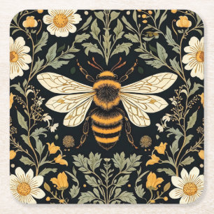 Vintage Bee Garden Underlägg Papper Kvadrat