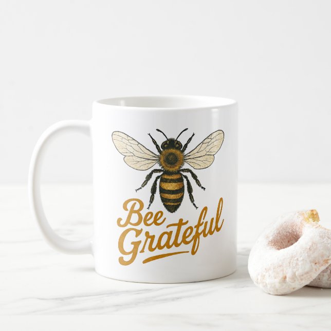Vintage Bee Gratish Nature Artwork Kaffemugg (Med munk)