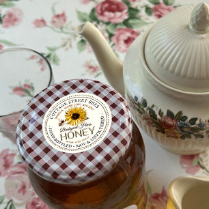 Vintage Bee Honung Etikett Hand Botten Raw