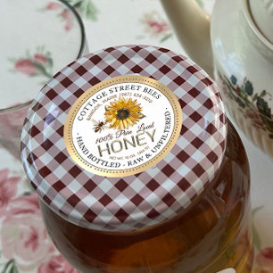 Vintage Bee Honung Etikett Hand Botten Raw