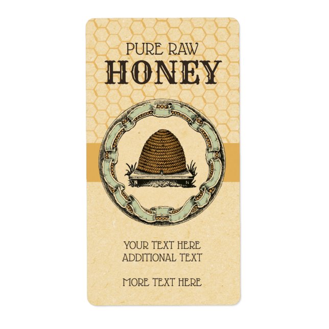 Vintage Bee Skep honey Burk Fraktsedel (Framsidan)