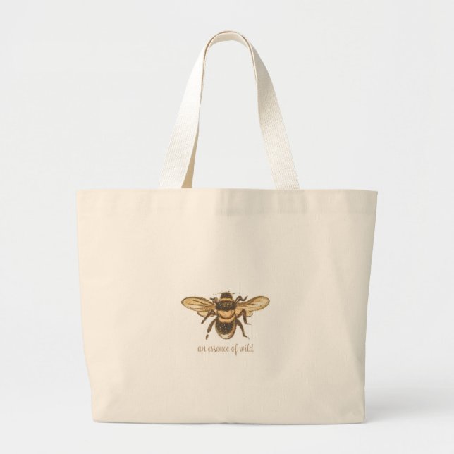 Vintage Bee Tote Bag | Fyllnadsskylt Jumbo Tygkasse (Framsidan)