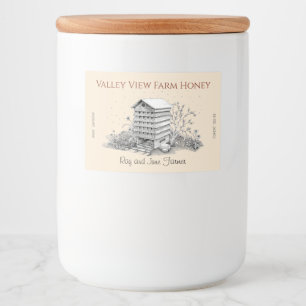 Vintage Beehive och Bees Illustrated Goldenrod Mat Etiketter