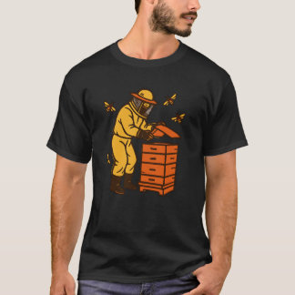 Vintage Beekeeper Art Cotton T Shirt