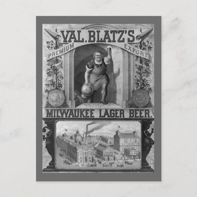 Vintage Beer Ad Vykort (Framsida)