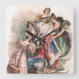 Vintage Beer Annonsering Poster Fyrkantig Klocka