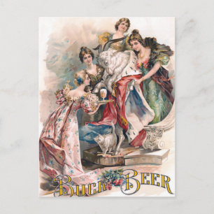 Vintage Beer Annonsering Poster Vykort