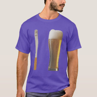 Vintage beer cigarette combo art bar life chill de t shirt