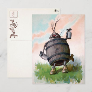 Vintage Beer Keg Postcard  Vykort