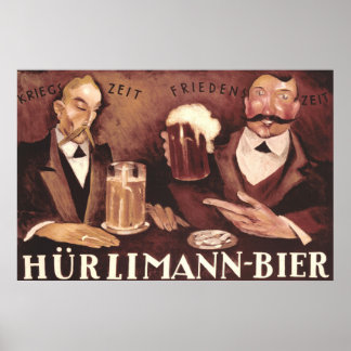 Vintage Beer Pub Pub Art Poster Hurlimann