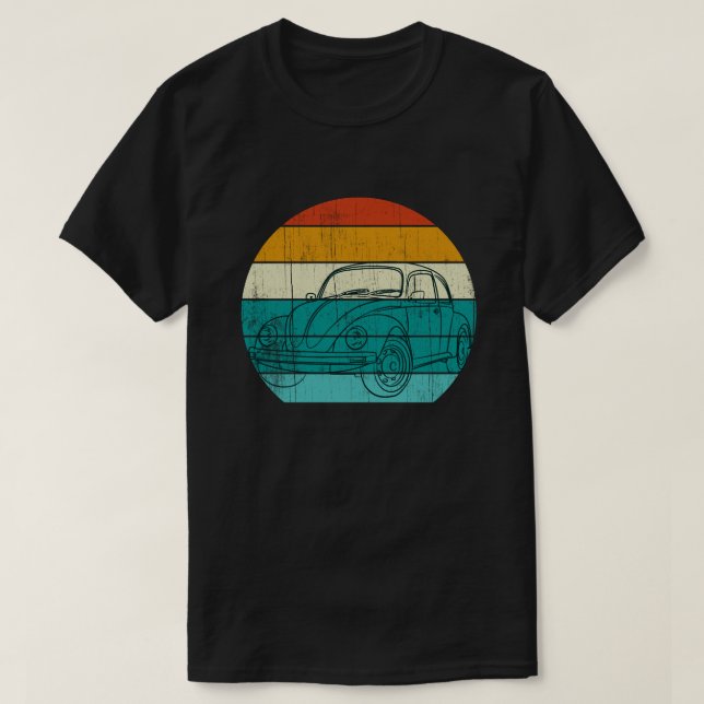 Vintage Beetle Kryp bil 2 T Shirt (Design framsida)