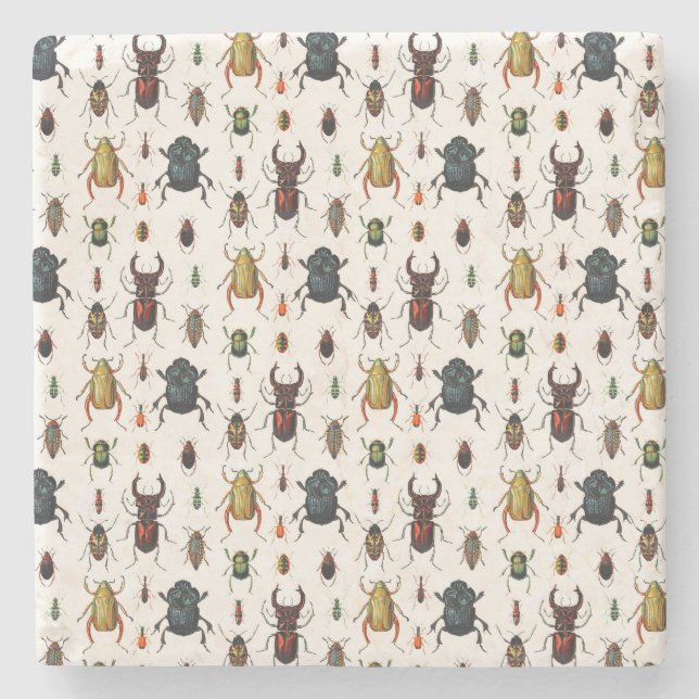Vintage Beetles Underlägg Sten (Framsidan)