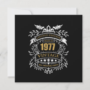 Vintage Begränsad Edition 1977 Birthday Gift Inbjudningar