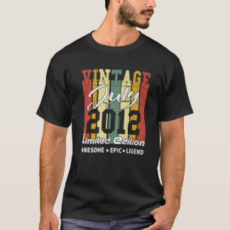 Vintage Begränsad Edition Birthday Dekoration juli T Shirt