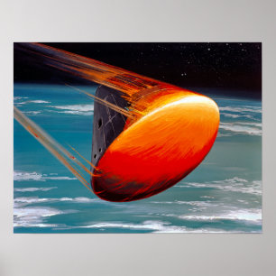 Vintage Begreppet Apollo 8 Kommandomodul Återinträ Poster